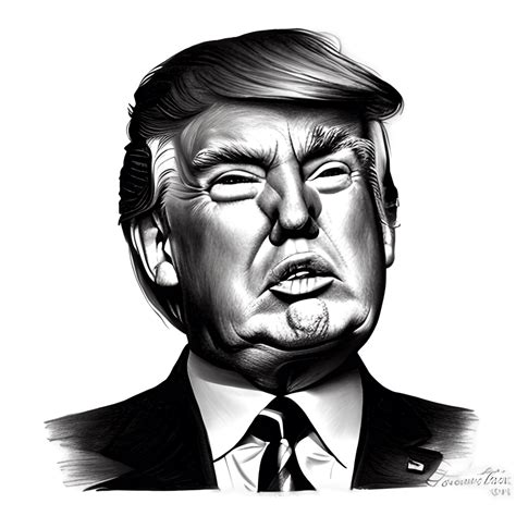 Donald Trump Caricature Sketch · Creative Fabrica