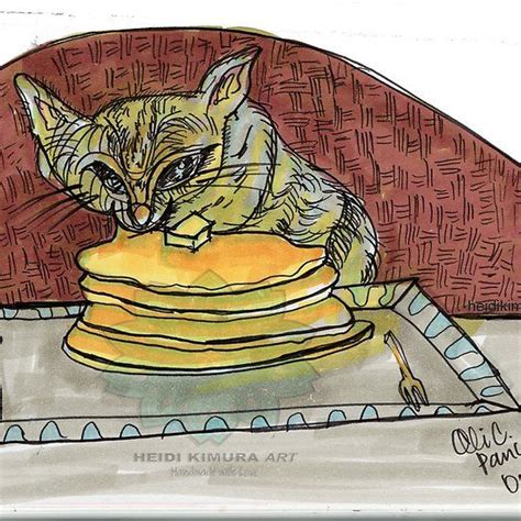 cat eating pancake cute art | Kitten art, Cat illustration, Animals portrait