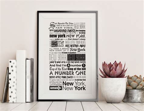 New York, New York by Frank Sinatra Lyrics Typography Poster DIGITAL ...