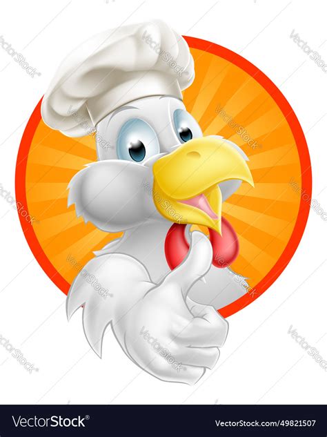 Cartoon chef chicken Royalty Free Vector Image