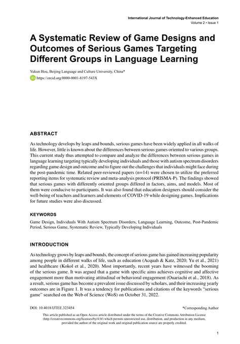 (PDF) A Systematic Review of Game Designs and Outcomes of Serious Games ...