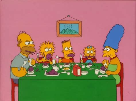 SIMPSONS ANIMATION CEL FROM "EATING DINNER" - Current price: $1300