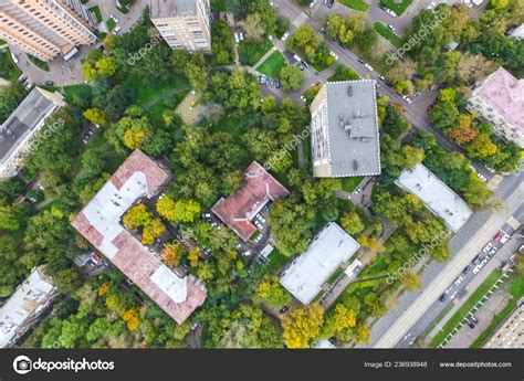 Top View City Moscow Buildings Roads Other Infrastructure City ...