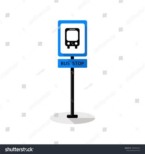 Bus Stop Sign Vector Flat Design Stock Vector (Royalty Free) 1989969041 ...