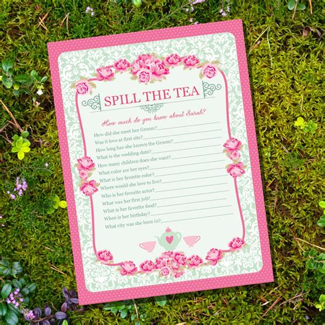 Free Printable Tea Party Games