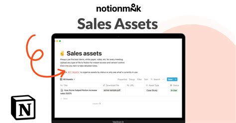 Notion Sales Assets Template: Streamline Your Sales Process