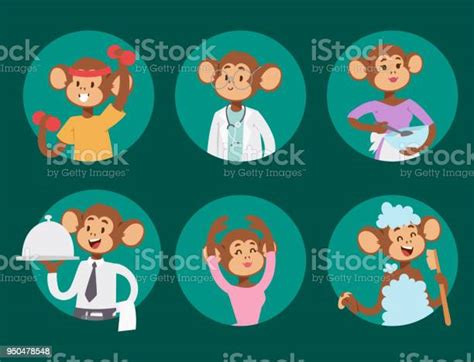 Monkeys Rare Animal Vector Cartoon Macaque Like People Nature Primate Character Wild Zoo Ape ...