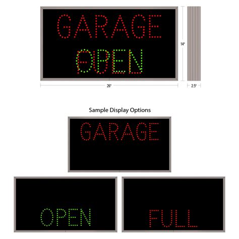 LED Sign GARAGE - OPEN - FULL | LED Parking Lot Sign 12048 | Lightbox Shop