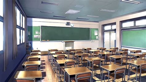 HD wallpaper: anime, classroom, seat, indoors, education, chair, empty, window | Wallpaper Flare