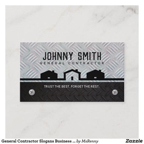 General Contractor Slogans Business Cards | Zazzle | Construction business cards, Business card ...