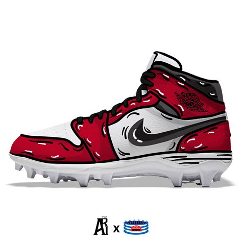 "Chicago Cartoon" Jordan 1 TD Cleats – Stadium Custom Kicks