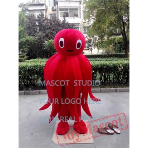 Red Octopus Mascot Costume