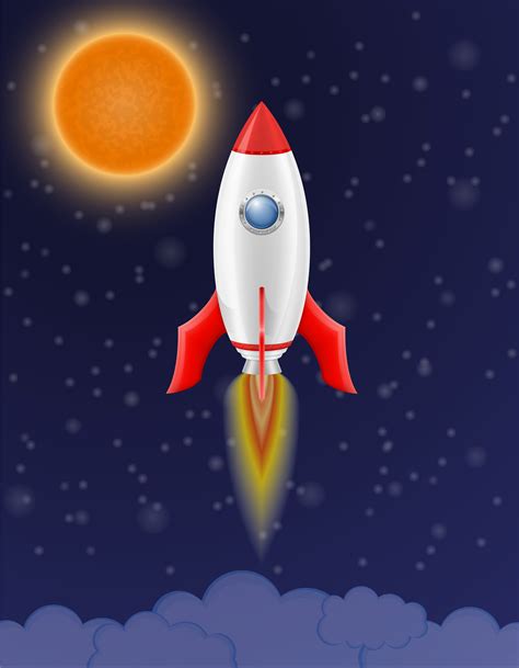 space rocket retro spaceship vector illustration 513865 Vector Art at ...