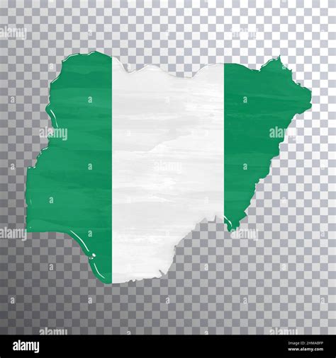 Nigeria flag and map, transparent background, Clipping path Stock Photo ...