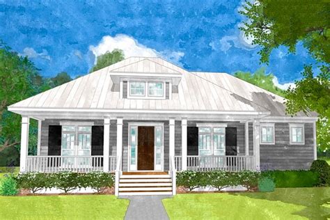 This elongated, front porch defines southern charm, while enhancing ...