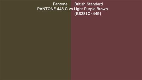 Pantone 448 C vs British Standard Light Purple Brown (BS381C-449) side by side comparison