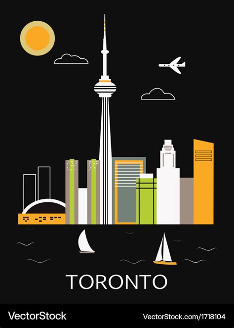 Toronto city Royalty Free Vector Image - VectorStock