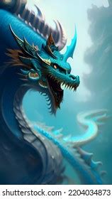 Fantasy Scene Dragon Digital Art Style Stock Illustration 2204034873 ...