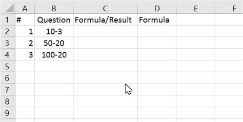 Subtraction (minus) in Excel – Tutorial and Practice | Excel ... - Worksheets Library