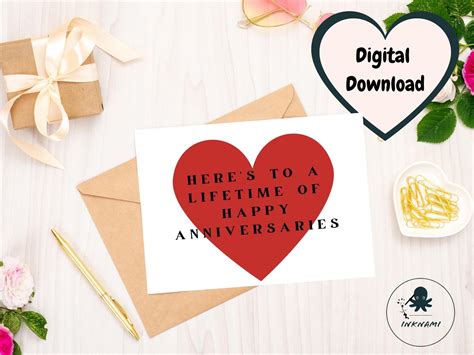 Printable Happy Anniversary Heart Card Sentimental - Etsy