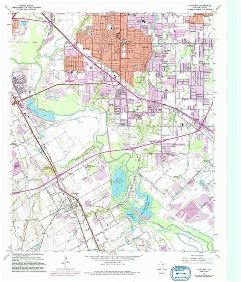 Classic USGS Hutchins Texas 7.5'x7.5' Topo Map – MyTopo Map Store