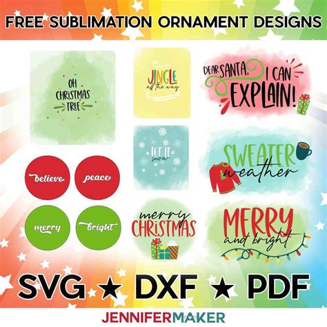 DIY Sublimation Ornaments: With Free Christmas Sublimation Designs ...