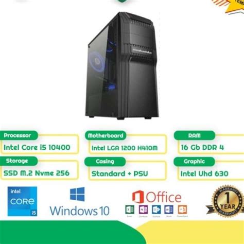 Promo PC CPU Komputer Rakitan Core i5 10400 Ram 16 Gb SSD M.2 Nvme 256 ...