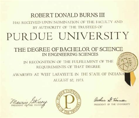 B. S. Degree from Purdue