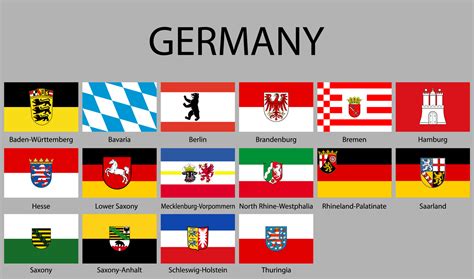 all Flags states of Germany 21850260 Vector Art at Vecteezy