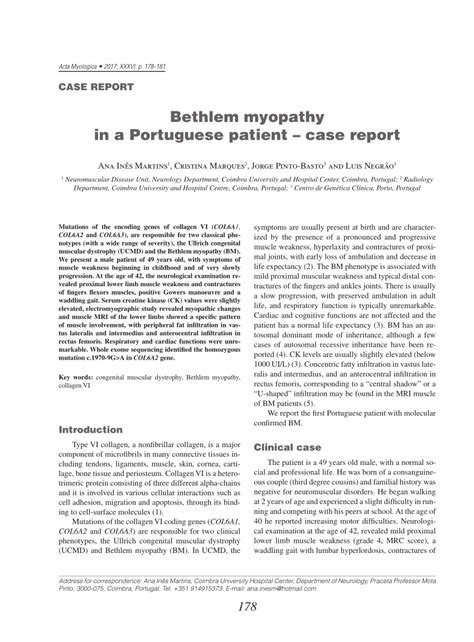 (PDF) Bethlem myopathy in a Portuguese patient - Case report