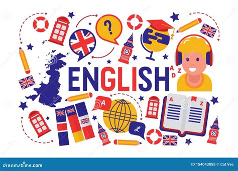 Britische Englische Erlernen- Der Spracheklassenvektorillustration ...