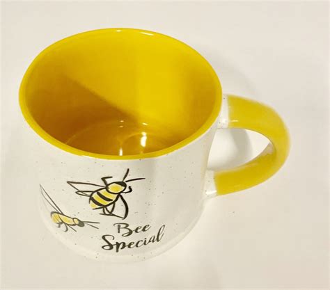 Honey BEE Large Ceramic Coffee Tea Mug Bumble Yellow "Bee Special" 14 ...