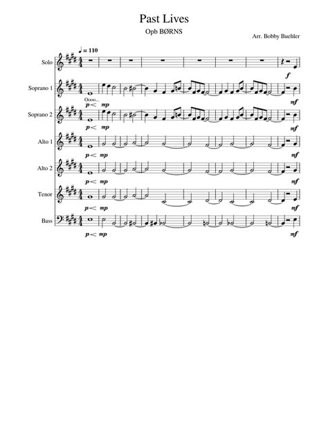 Past lives – BØRNS Past Lives Sheet music for Piano (A Capella ...