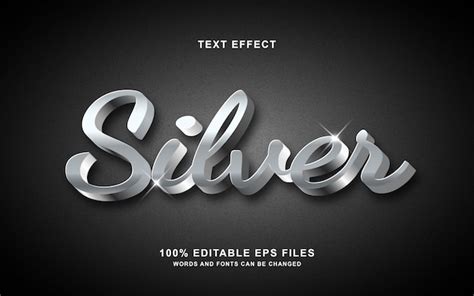 Premium Vector | 3d silver font style effect