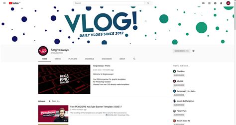 Free Vlog YouTube Banner Template | 5ergiveaways