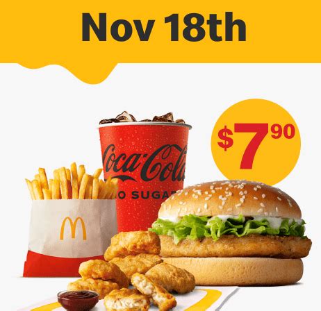 DEAL: McDonald’s - $7.90 Small McChicken Meal + 6 McNuggets on 18 ...