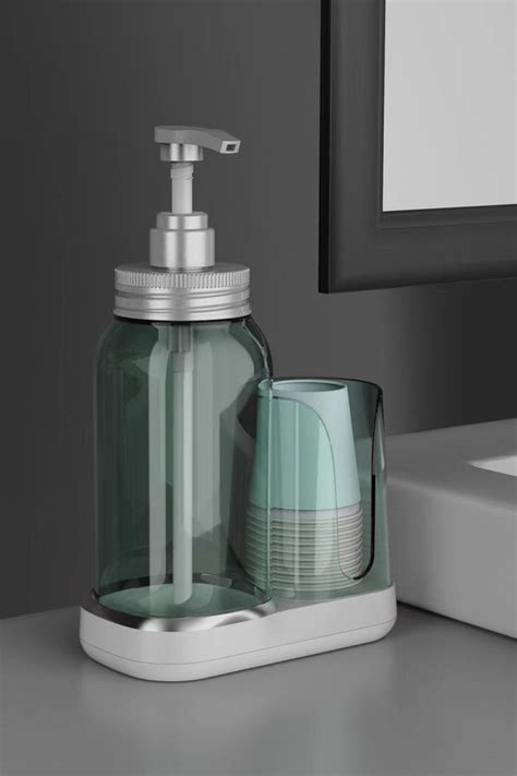 Luvan 25Oz Mouthwash Dispenser for Bathroom, Refillable Mouth Washer Container with Cup Holder ...