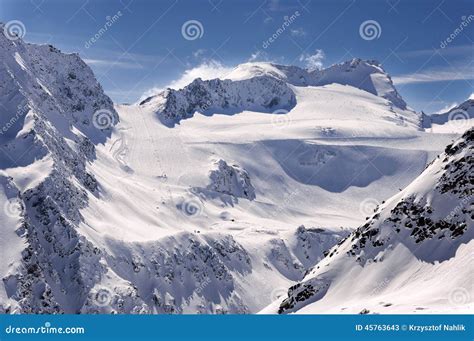 Ski Area on Rettenbach Glacier, Solden, Austria Stock Image - Image of ...