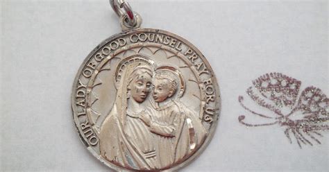 Vintage Religious Medals: Vintage STERLING Silver Our Lady Of Good Counsel Virgin Mary Religious ...