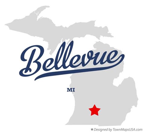 Map of Bellevue, MI, Michigan