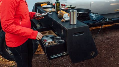 The Rivian R1T gets a camp kitchen and shows up at Overland West - Autoblog Electric Pickup ...