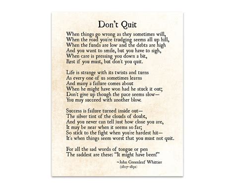 Don't Quit Poem John Greenleaf Whittier Quote