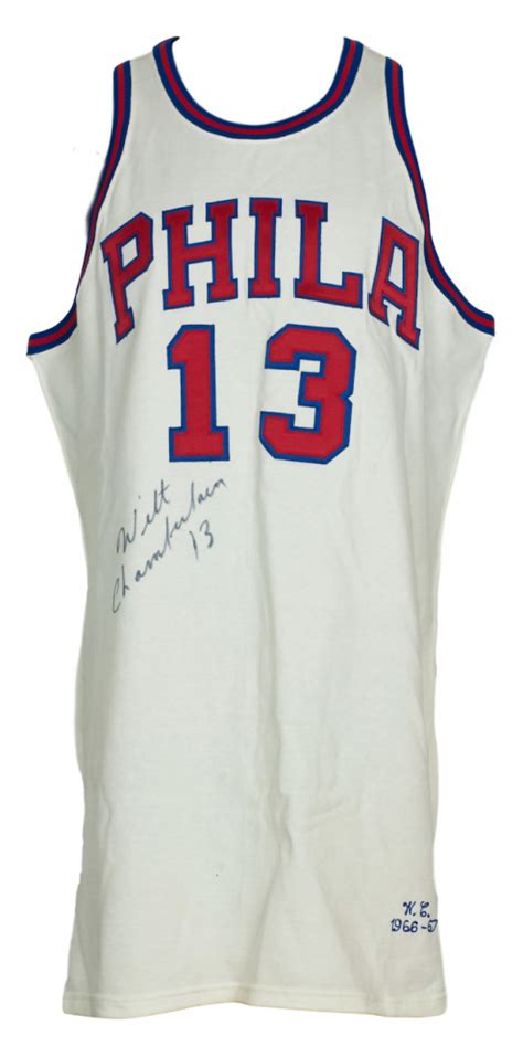 Wilt Chamberlain Signed 1966-67 76ers Jersey (UDA COA & PSA LOA ...