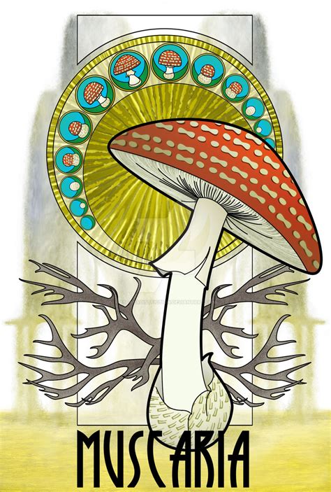 Art Nouveau Amanita Muscaria by EscapadistFiction on DeviantArt