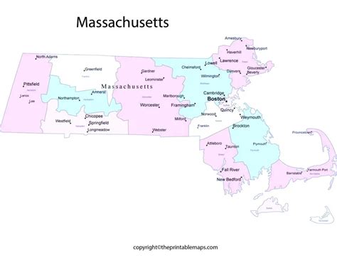 Massachusetts County Map | County Map of Massachusetts