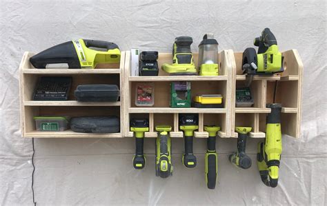 4 Tool Battery Powered Tool Storage Unit with COMBO and Medium shelf ...