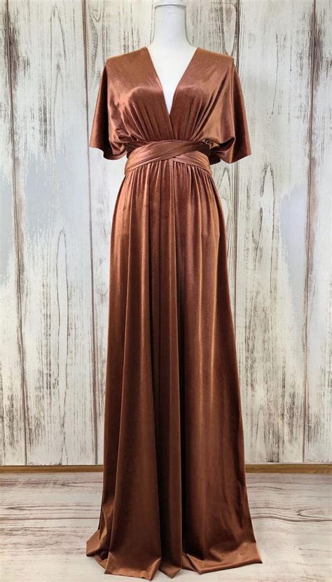 COPPER VELVET Infinity Dress/ Bridesmaids Dress/ Convertible | Etsy | Velvet bridesmaid dresses ...