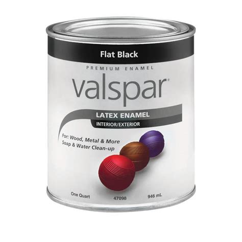 Shop Valspar Flat Black Flat Latex Enamel Interior/Exterior Paint ...