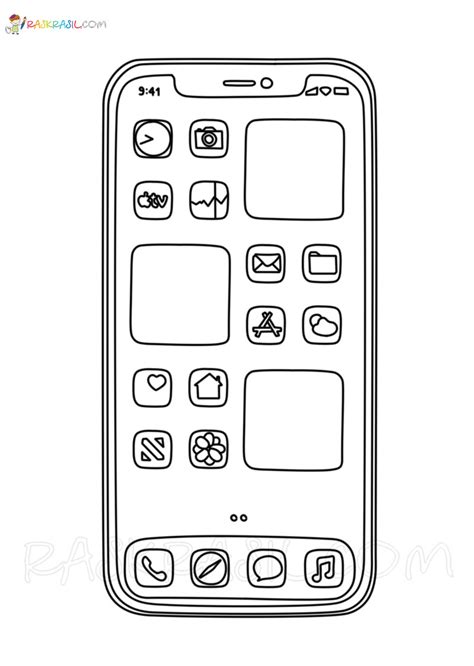 iPhone Coloring Pages | Free Printable New Images | การจัดระเบียบสมุด ...