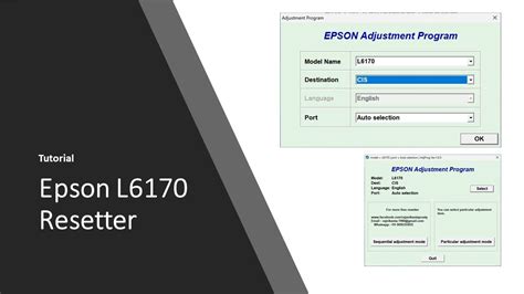 How to Reset Epson L6170 with Resetter - YouTube